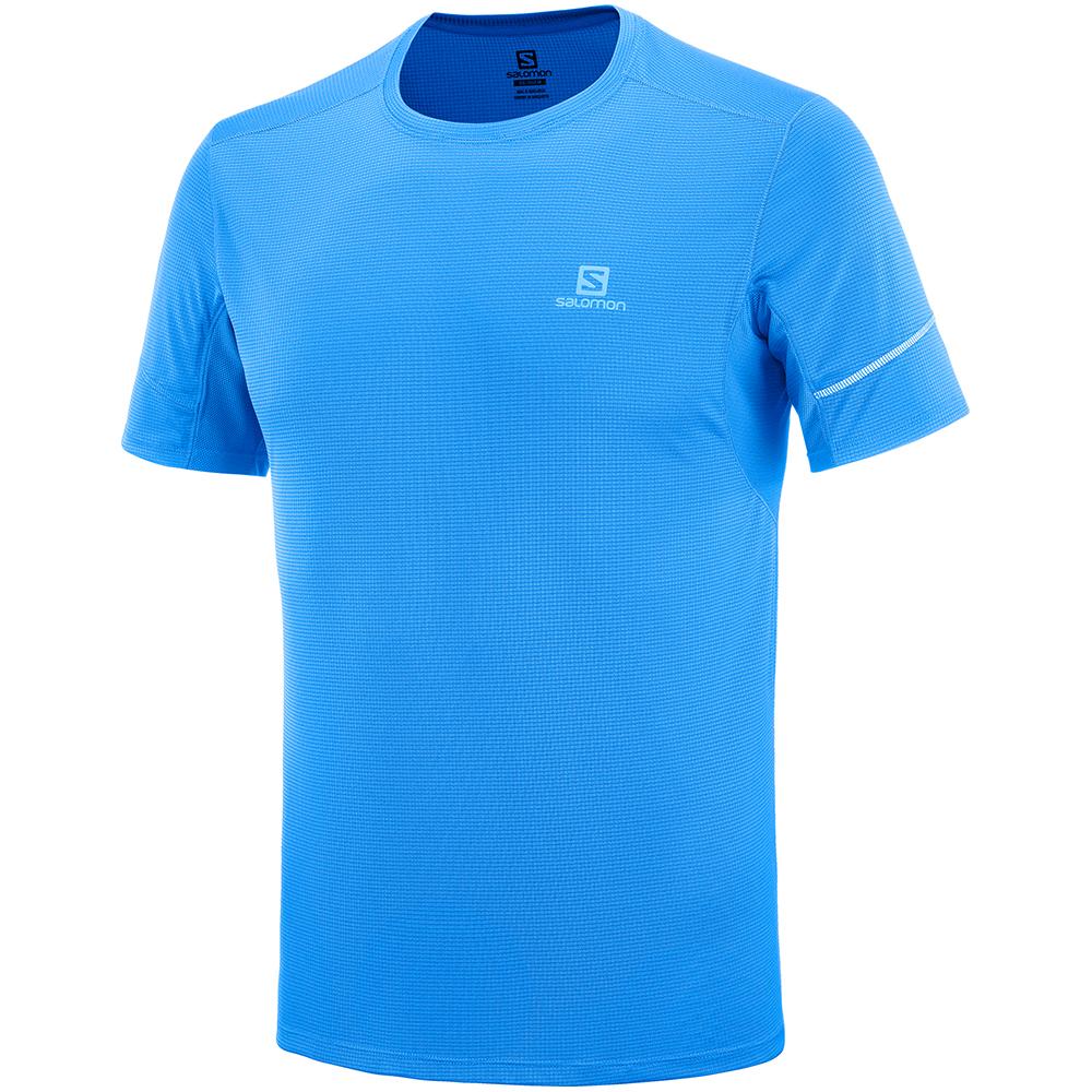 Salomon Israel AGILE SS M - Mens T shirts - Indigo (DKGW-24875)